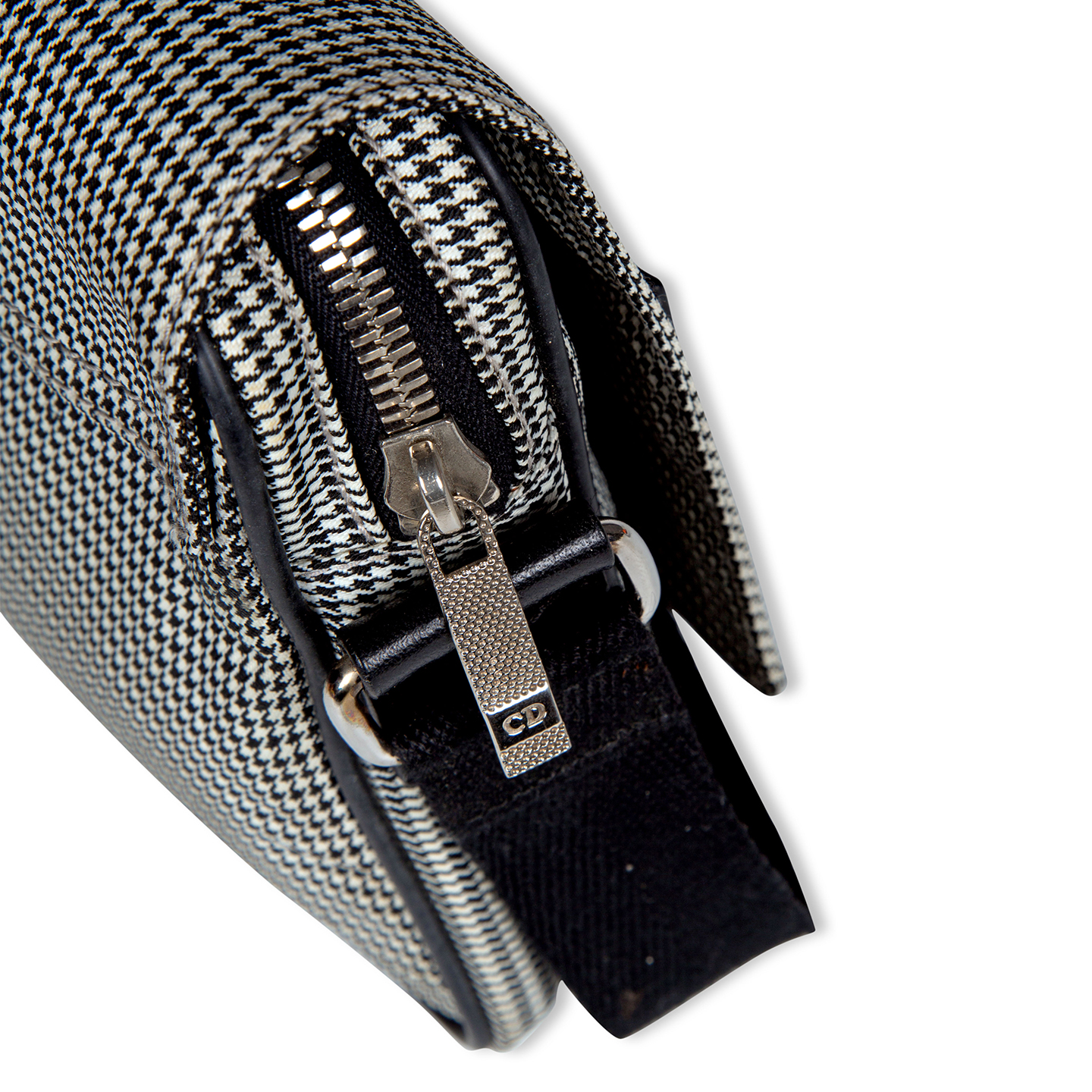 Christian Dior Houndstooth Vertical Messenger Bag LabelCentric