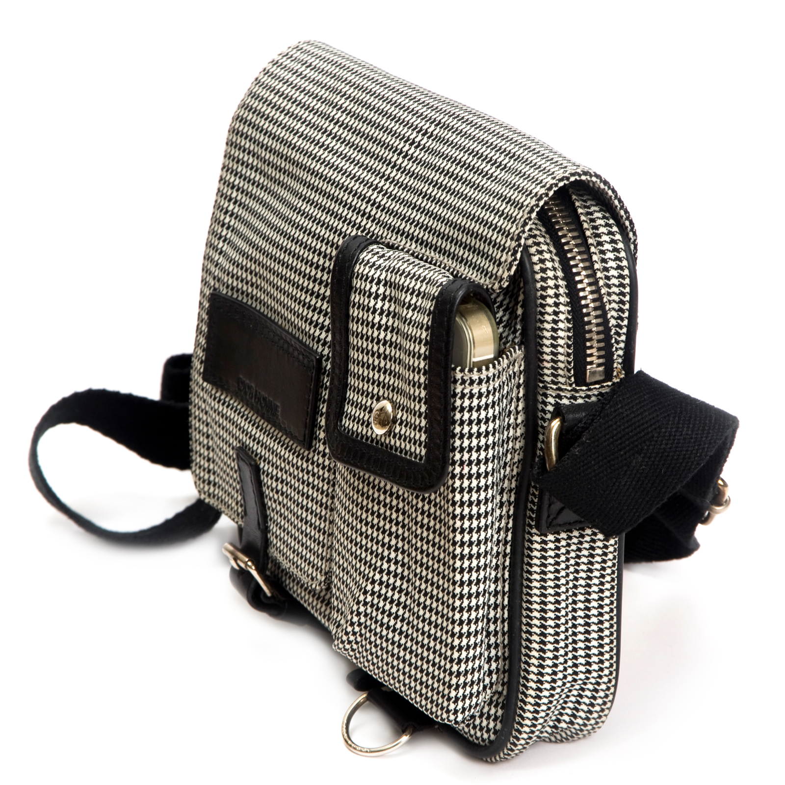 Christian Dior Houndstooth Vertical Messenger Bag LabelCentric