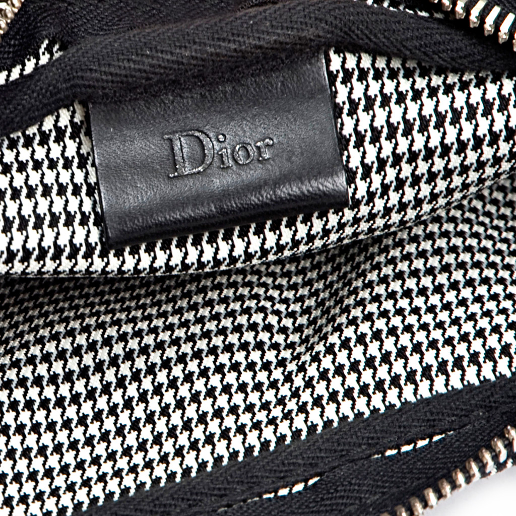Christian Dior Houndstooth Vertical Messenger Bag LabelCentric