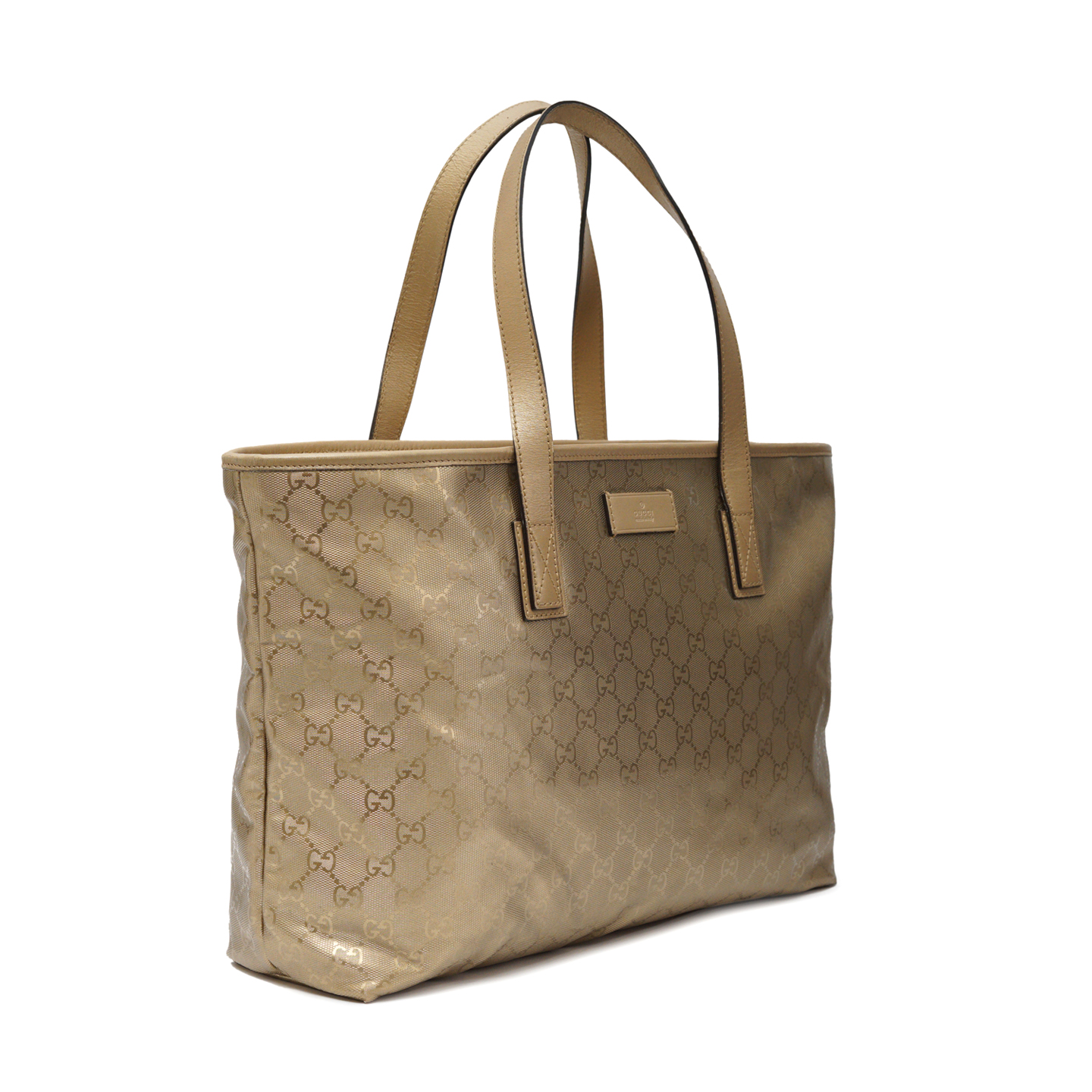 gucci monogram bag minimum Gucci Imprime Monogram Gold Tote Bag - LabelCentric