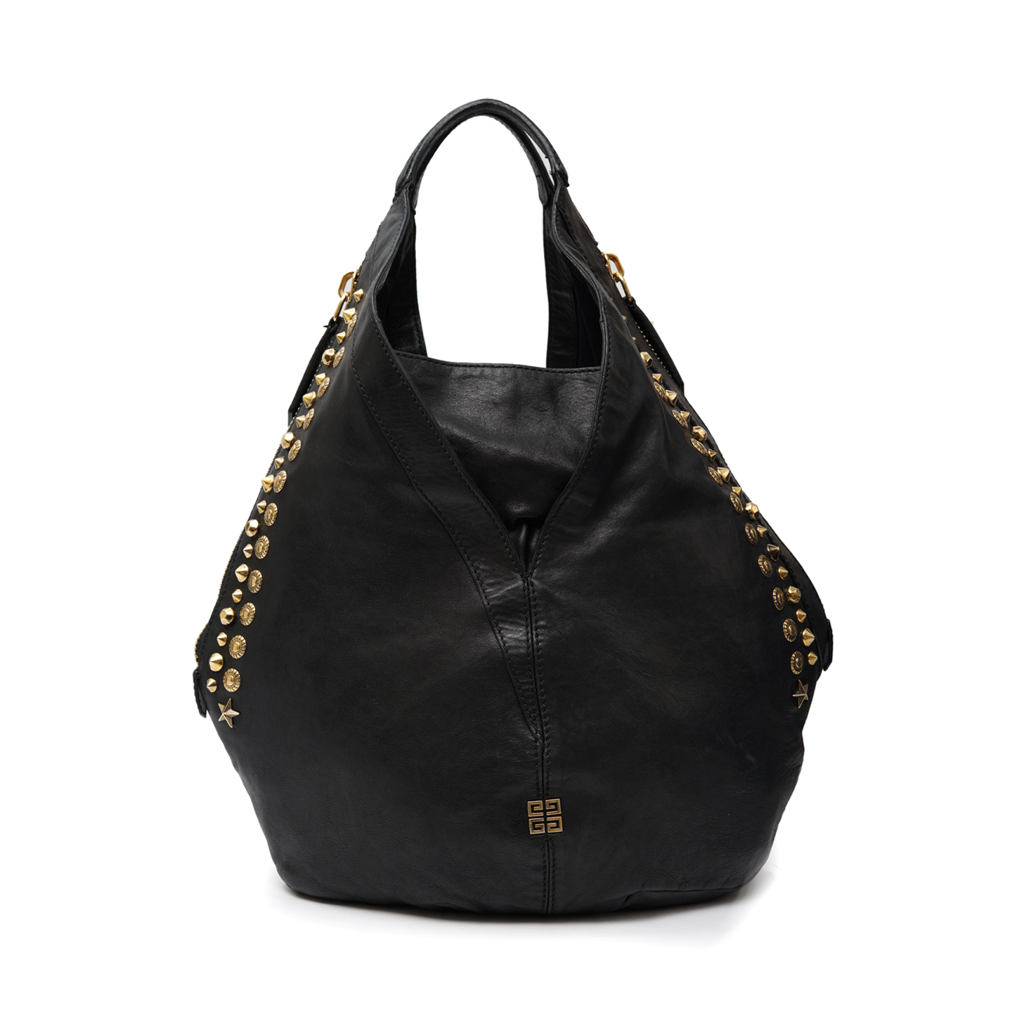 Givenchy Lambskin Studded Tinhan Hobo Black Bag - LabelCentric