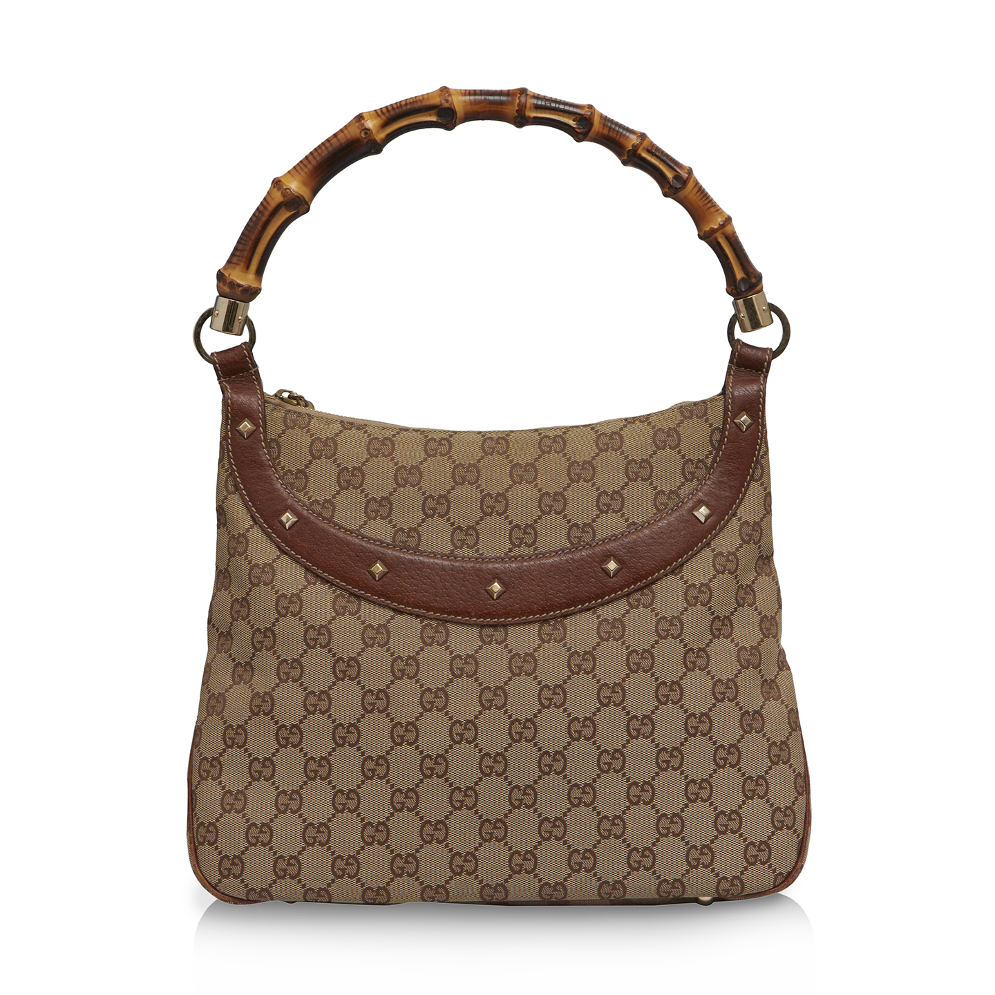 Gucci Monogram Anita Bamboo Top Handle Bag - LabelCentric