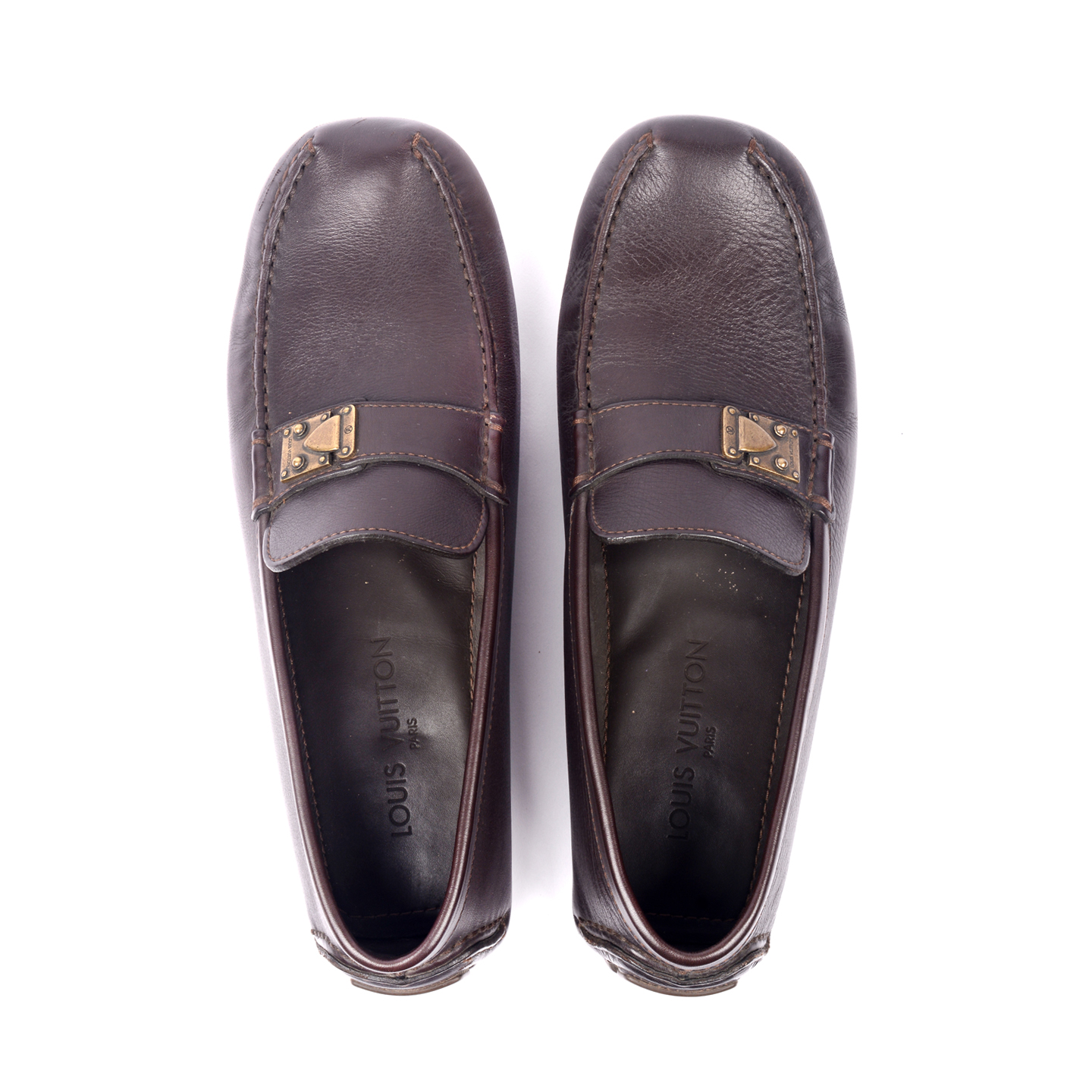 Louis Vuitton Dark Brown Leather Major Loafers Size 44 Louis