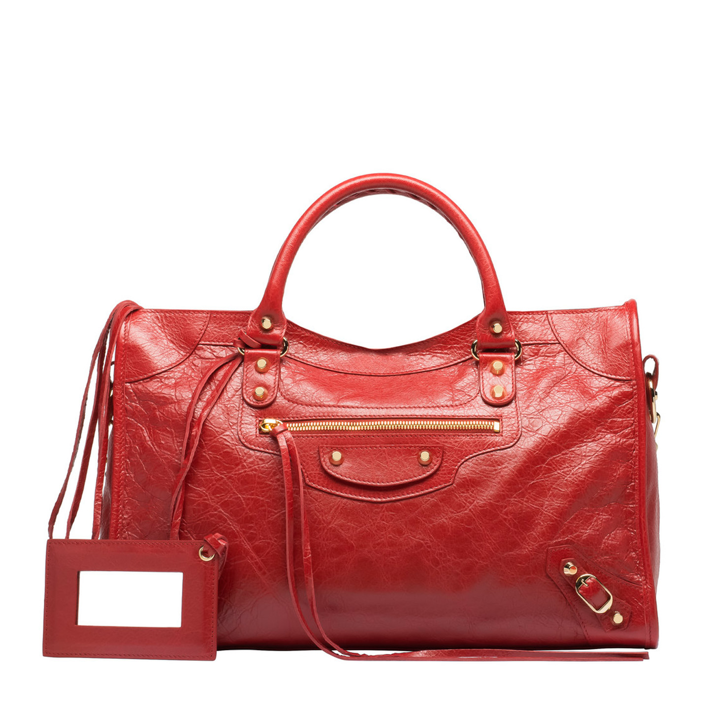 Balenciaga Medium Motorcycle City Bag, Rouge - LabelCentric