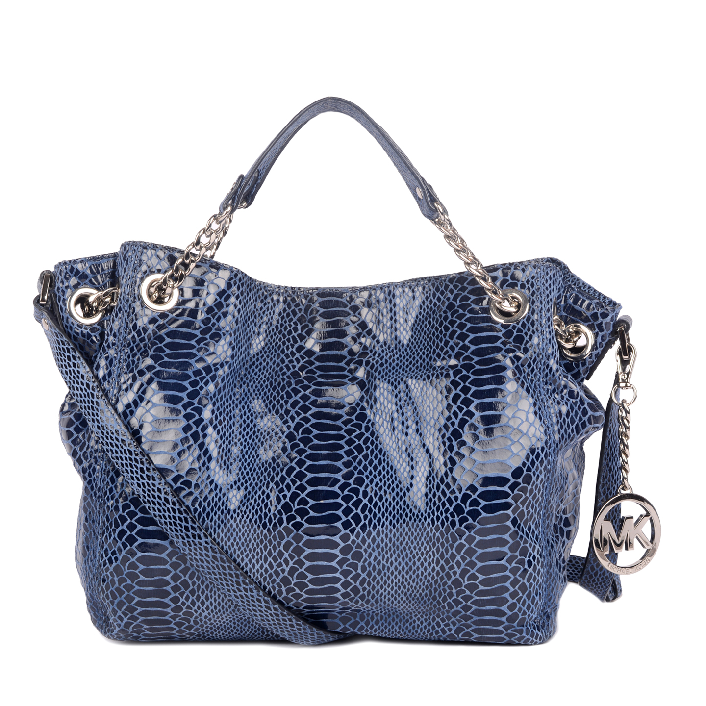 michael kors python bag blue