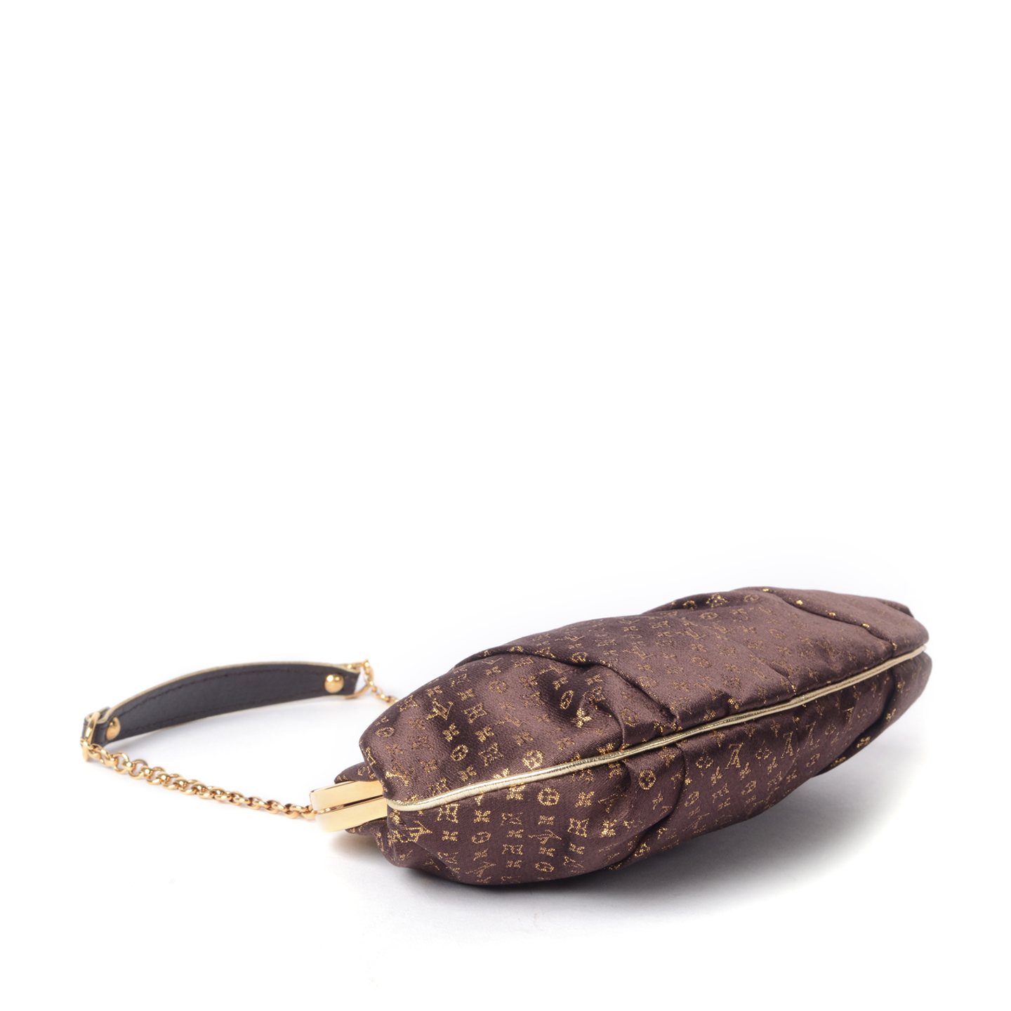 Louis Vuitton Limited Edition Brown Monogram Satin Aumoniere Evening Bag - LabelCentric