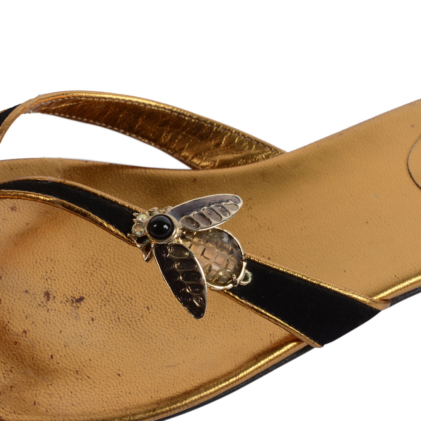 Gucci Bee Embellished Slide Sandals Size 39C LabelCentric