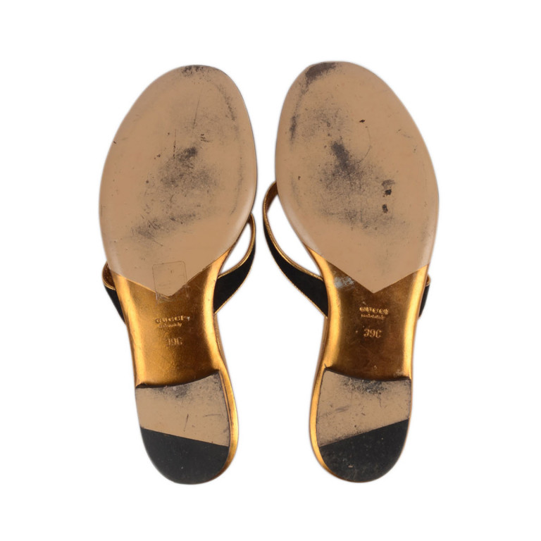 Gucci Bee Embellished Slide Sandals Size 39C - LabelCentric