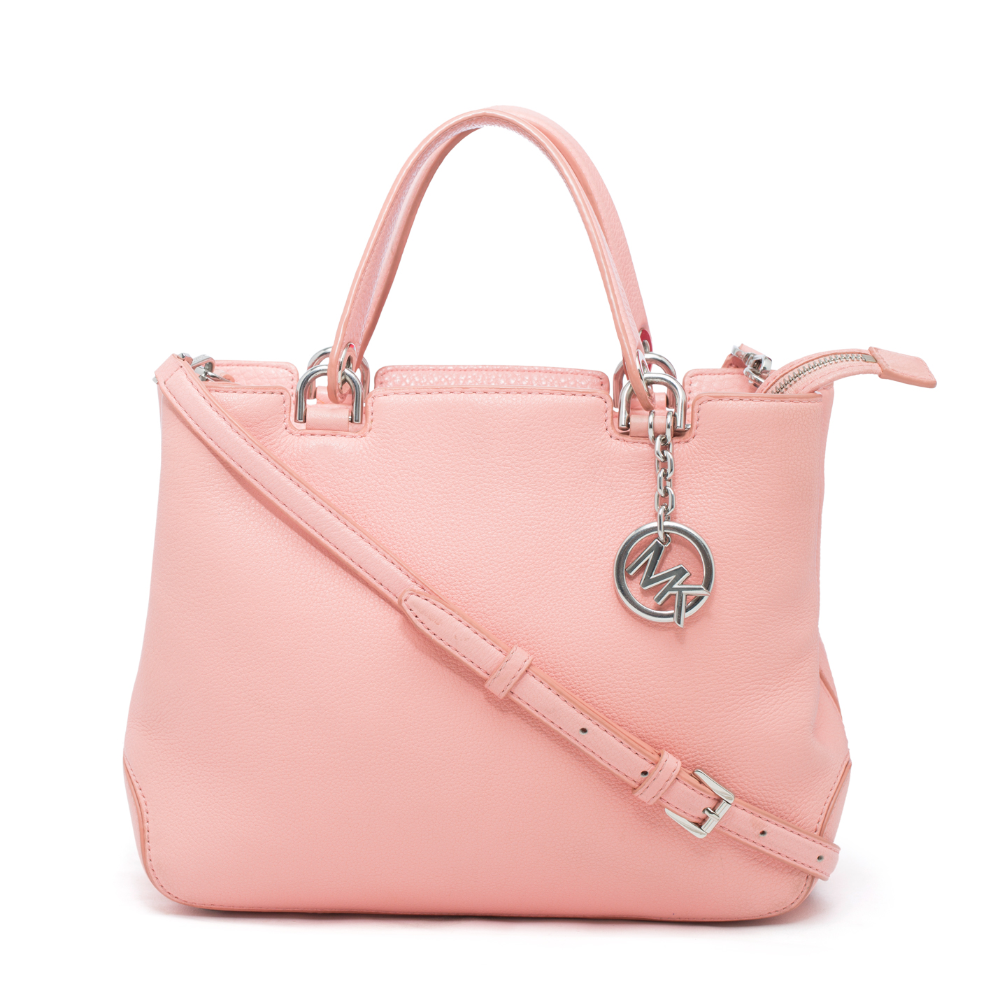 light pink leather satchel