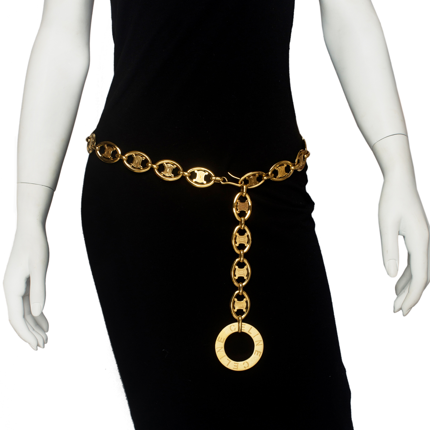 VINTAGE Celine Oval Gold Chain Link Belt - LabelCentric