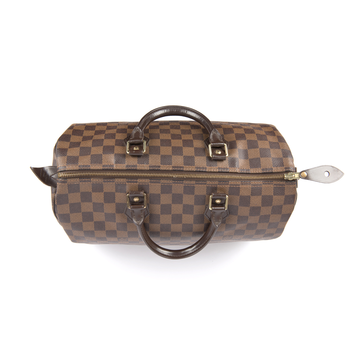 Louis Vuitton Damier Ebene Canvas Speedy 35 Bag - LabelCentric
