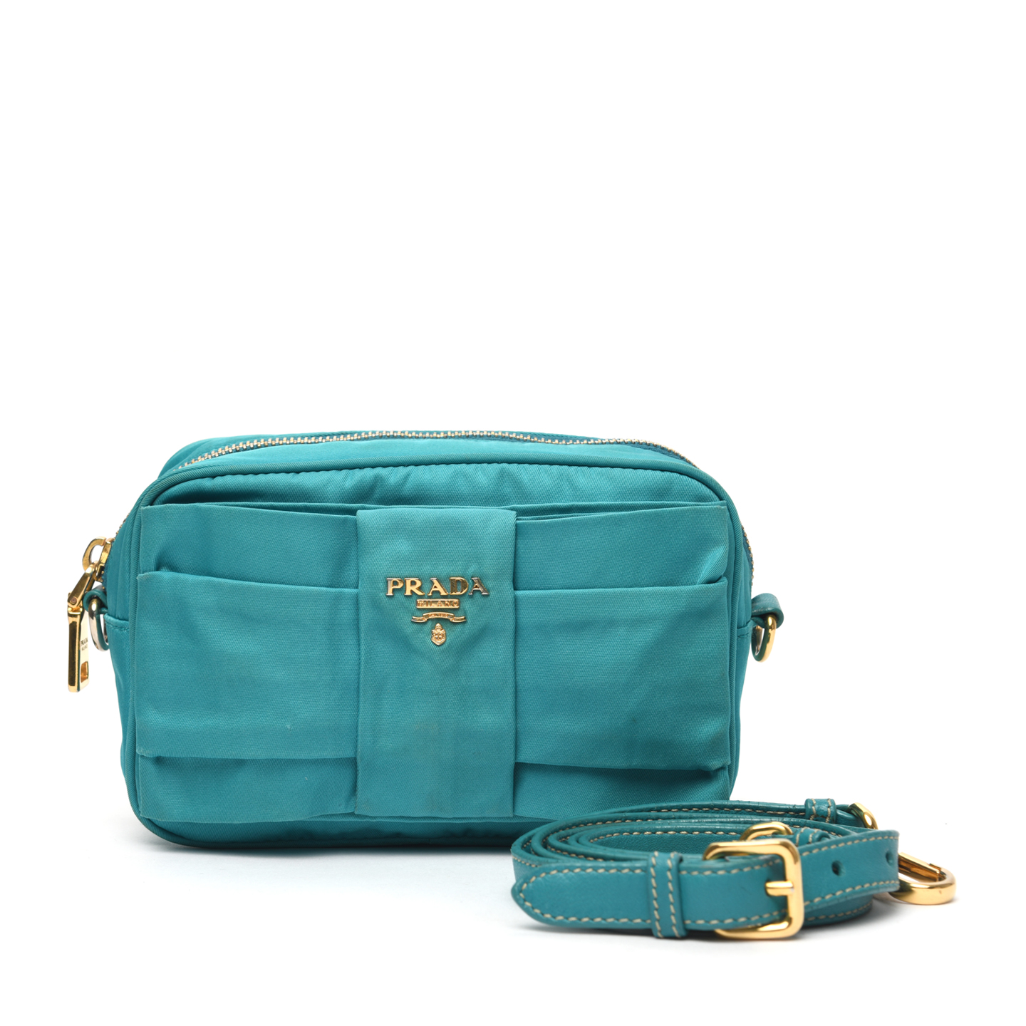 Prada Tessuto Nylon Bow Crossbody Bag LabelCentric