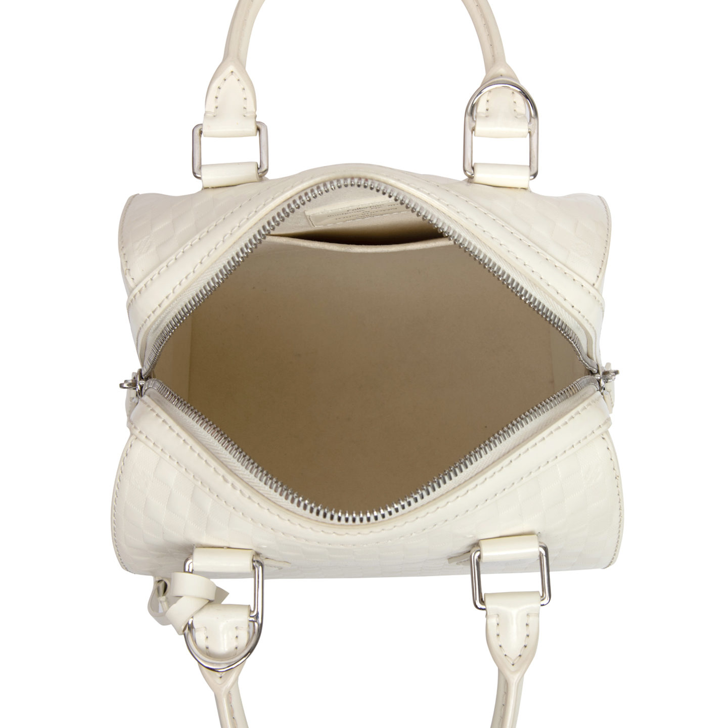 Louis Vuitton Limited Edition Cream Damier Facette Speedy Cube Bag - LabelCentric