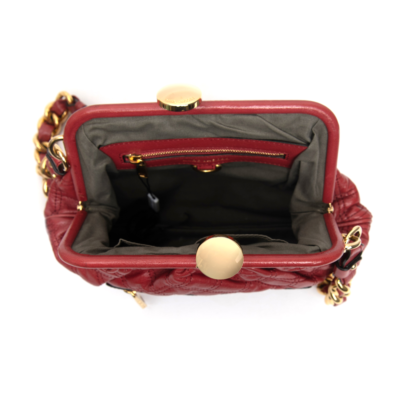 marc jacobs red leather handbag