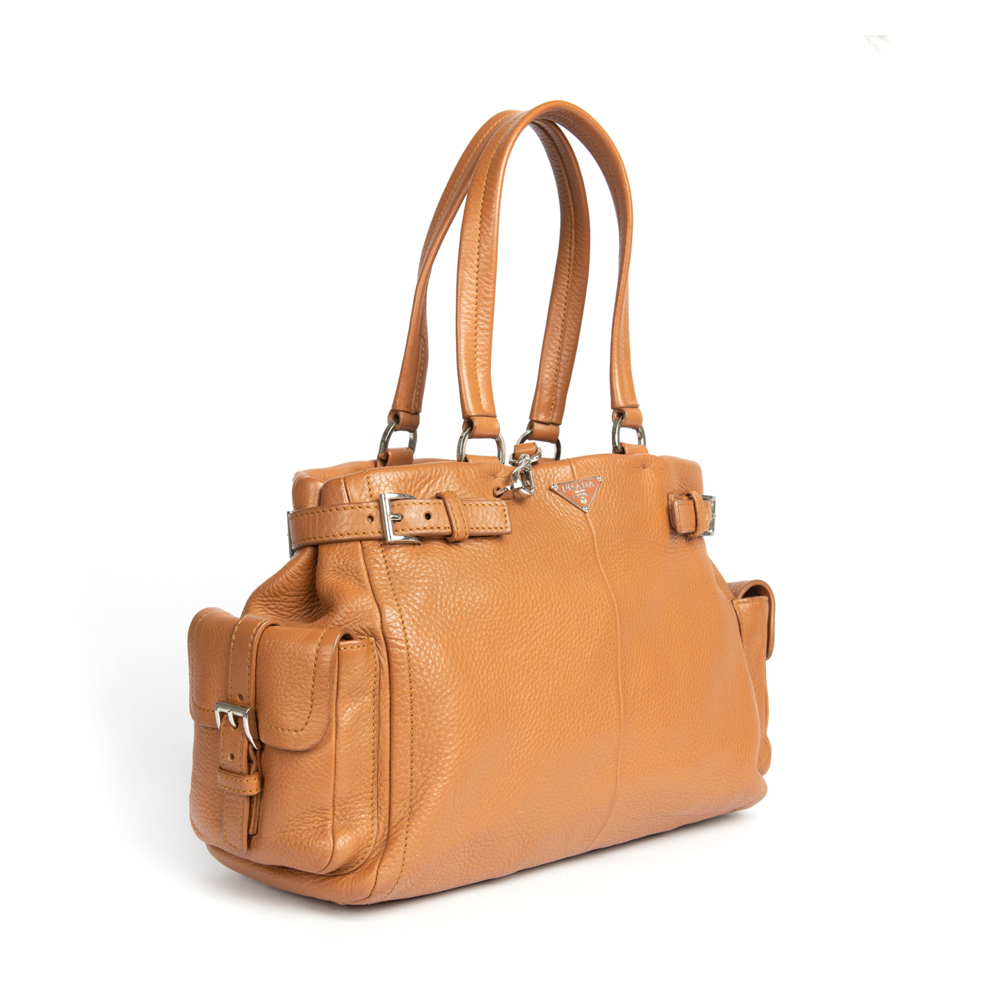 Prada Brown Leather Vitello Daino Shoulder Bag, Camello ...