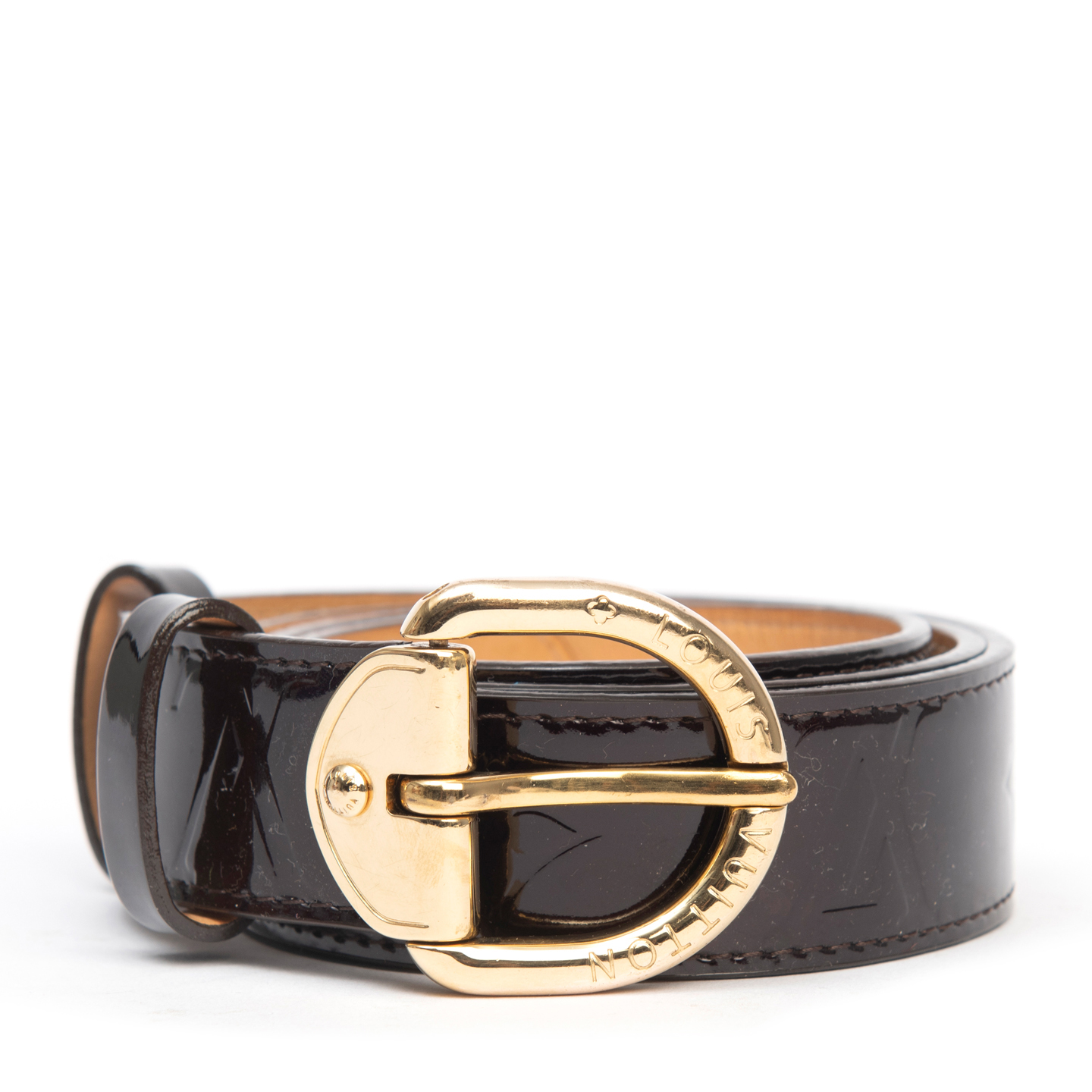Louis Vuitton Amarante Monogram Vernis Belt, Size 32 - LabelCentric