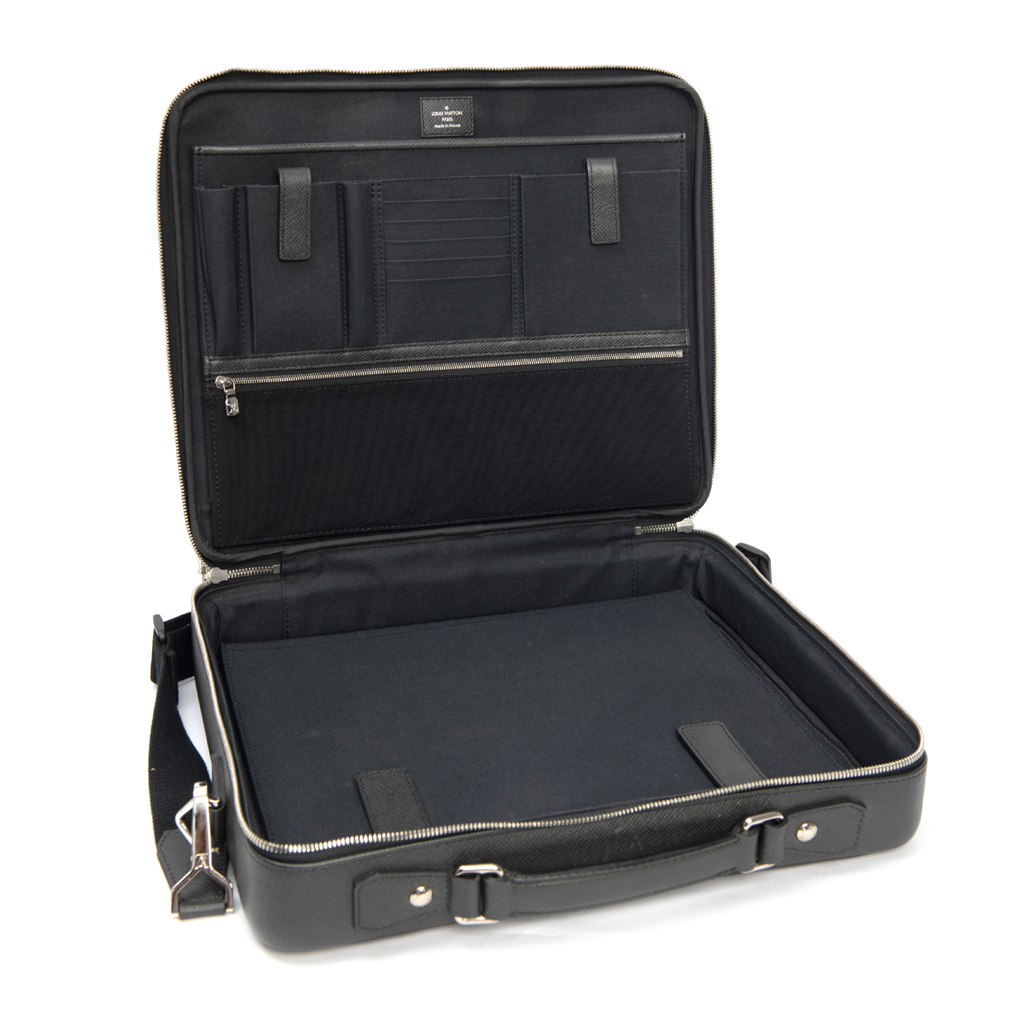Louis Vuitton Black Taiga Leather Odessa Computer Case Bag - LabelCentric