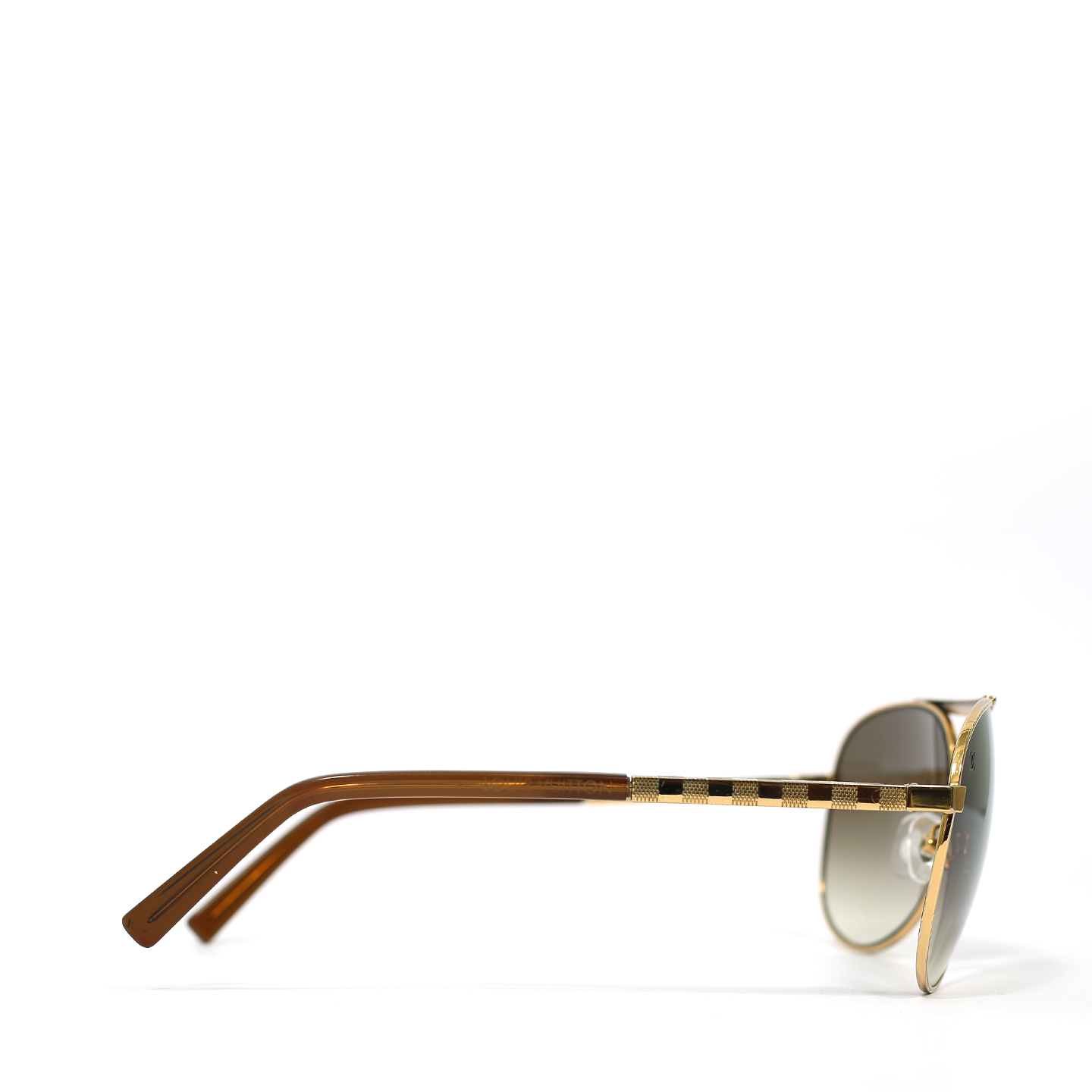 Authentic+Louis+Vuitton+Attitude+Pilote+Sunglasses+Z0339U+Brown+Lenses+Gold  for sale online