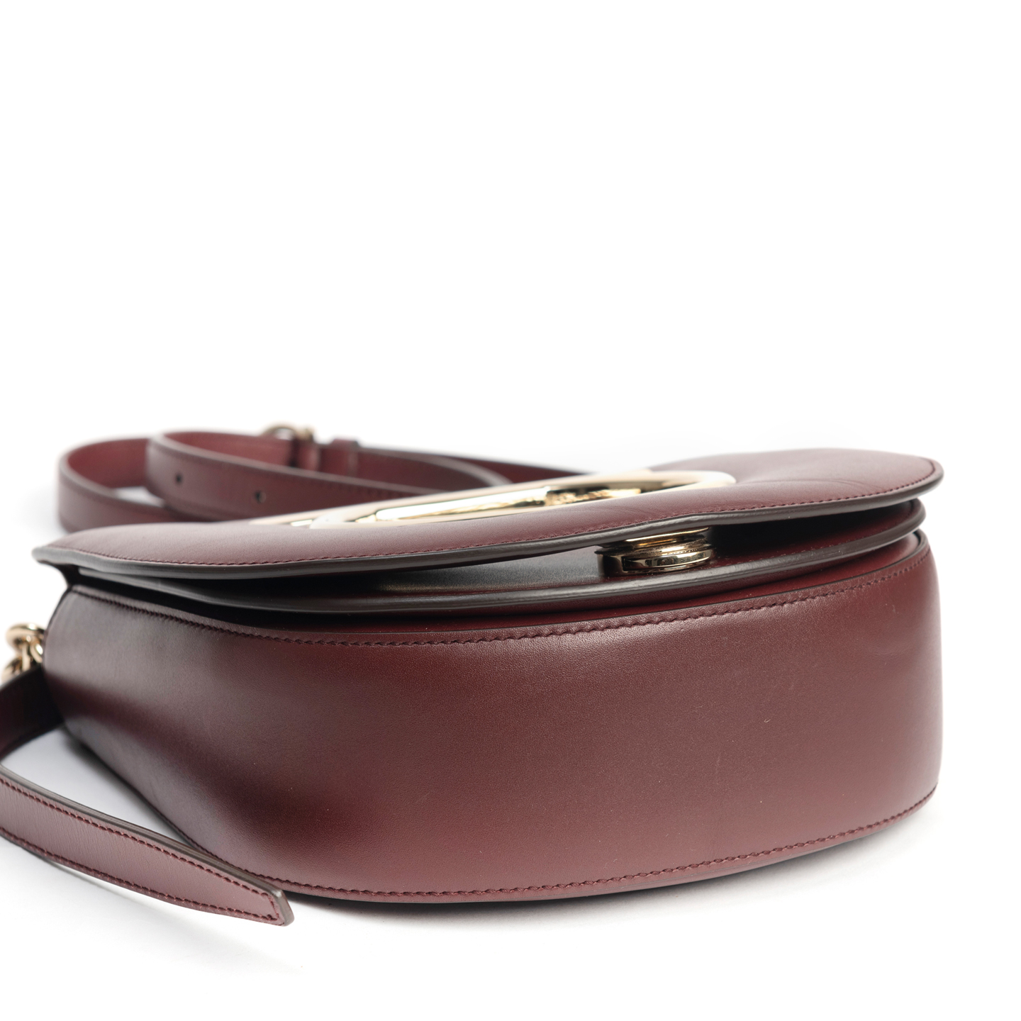 Salvatore Ferragamo Burgundy Gancini Flap Crossbody Bag LabelCentric